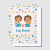 Baby Shower Boy Twins Stars Dunkle Beilage Pergament Einladungen (Versetzt)