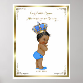 Baby Shower Boy, weiß blau, elegant,32x41 300pp. Poster