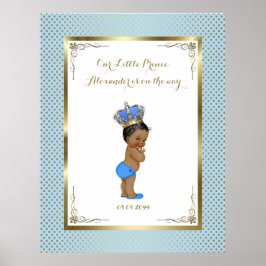 Baby Shower Boy, weiß blau, elegant,32x41 300pp. Poster