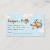 Baby Shower Boy with Cute Flying Teddy Bear Begleitkarte (Vorderseite)