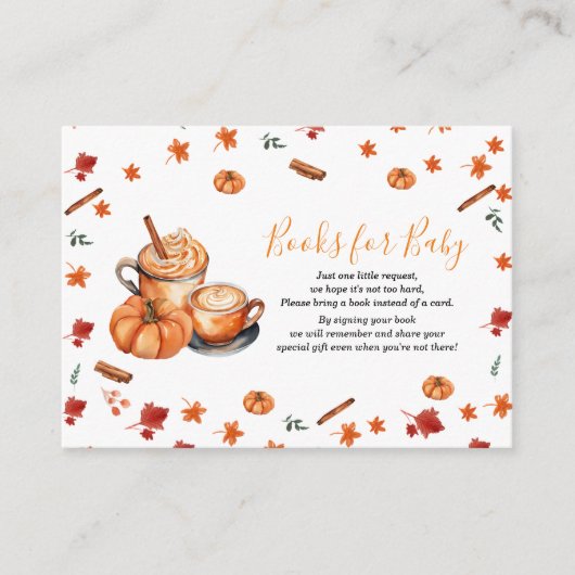 Baby Shower Brewing Pumpkin Spice Books for Baby Begleitkarte (Vorderseite)