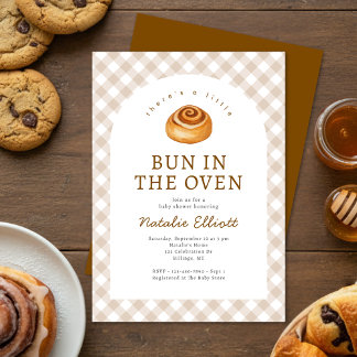 Baby Shower 'Brötchen im Ofen' Einladung