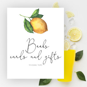 Baby Shower Bücher Karten und Geschenke mit Zitron Poster