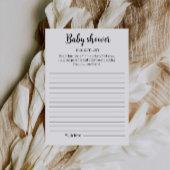 Baby Shower Bucket List Game Printable,  Einladung