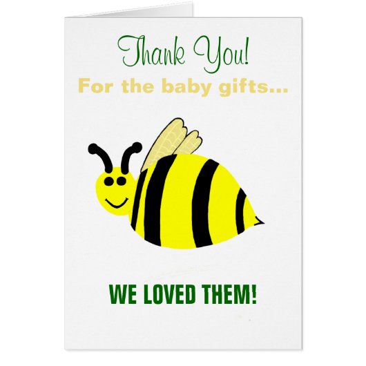 Baby Shower Bumble Bee Vielen Dank (Vorne)