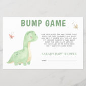 Baby Shower Bump Game Niedlich Green Dinosaurier Flyer (Vorne)
