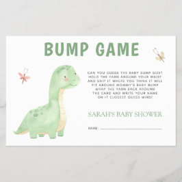 Baby Shower Bump Game Niedlich Green Dinosaurier Flyer
