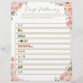 Baby Shower Bundle - Emoji Pictionary Briefbogen (Vorderseite)