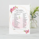 Baby Shower Candy Bar Game Pumpkin Floral Einladung (Stehend Vorderseite)