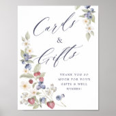 Baby Shower Cards & Gifts Wild Berries & Flowers Poster (Vorne)