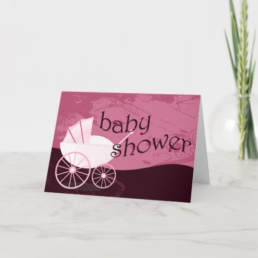 Baby Shower : carriage : Einladung (Vorderseite)