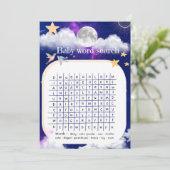 Baby Shower Celestial Dreams Word Search Game Einladung (Stehend Vorderseite)