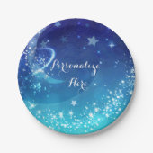 Baby Shower Celestial Moon Sparkle Sky Party Pappteller (Vorderseite)