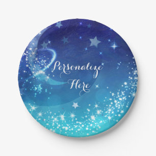 Baby Shower Celestial Moon Sparkle Sky Party Pappteller