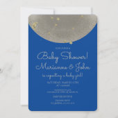 Baby Shower Celestial Moon Stars Imitate Gold Einladung (Vorderseite)