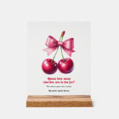 Baby Shower Cherry Guessing Game Acrylschild (Vorderseite)