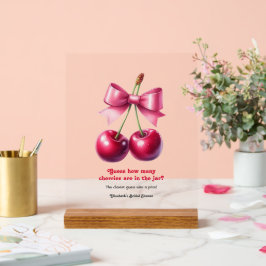 Baby Shower Cherry Guessing Game Acrylschild