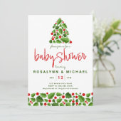 BABY SHOWER Christmas Holiday Einladung (Stehend Vorderseite)