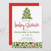 BABY SHOWER Christmas Holiday Einladung (Vorne/Hinten)