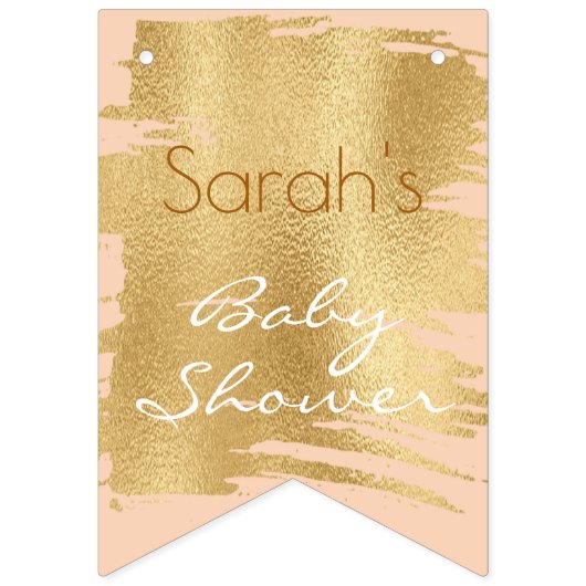 Baby Shower Classic Pink/Gold Frack Banner (Sechzehnte Fahne)