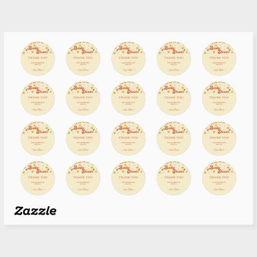 Baby Shower Classic Round Sticker (Blatt)