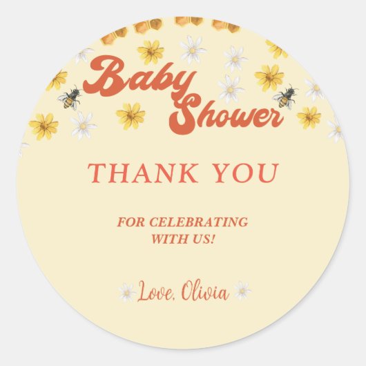 Baby Shower Classic Round Sticker (Vorderseite)