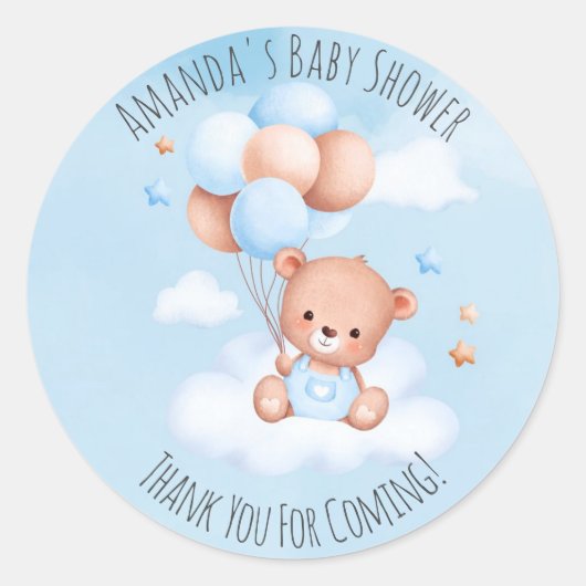 Baby Shower Classic Round Sticker (Vorderseite)