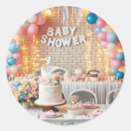 Baby Shower Classic Round Sticker