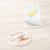 Baby Shower Coasters | Teddy Bear | Pastel Clouds Getränkeuntersetzer (Seite)