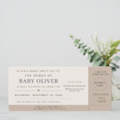 Baby Shower Concert Ticket Invitation (Stehend Vorderseite)
