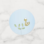 Baby Shower Confetti Gold Blue Birds Konfetti (Klein Vorderseite)