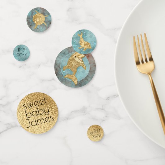 Baby Shower Confetti Gold Mommy N Baby Delphine Konfetti (Gruppe)