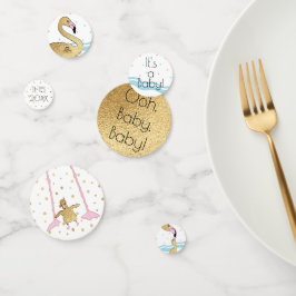 Baby Shower Confetti Gold Mommy N Baby Flamingo Konfetti