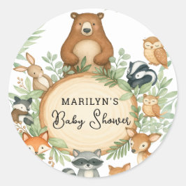 Baby Shower Cute Baby Animals Runder Aufkleber