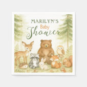 Baby Shower Cute Baby Animals Serviette (Vorderseite)