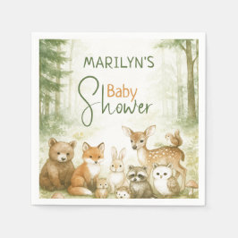 Baby Shower Cute Baby Animals Serviette