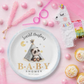 Baby Shower Cute Boho Panda in Tent Pappteller (Party)