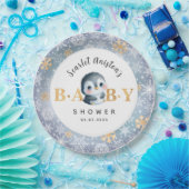 Baby Shower Cute Penguin Paper Plates Pappteller (Party)