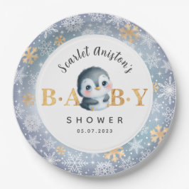 Baby Shower Cute Penguin Paper Plates Pappteller