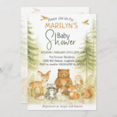 Baby Shower Cute Woodland Baby Animals Einladung (Vorne/Hinten)