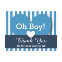 BABY SHOWER DANK IHNEN Herzen Streifen V05 BLAU