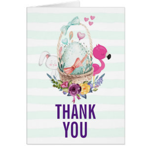 Baby-Shower-Dankeschön-Nestei mit Flamingo und Häs