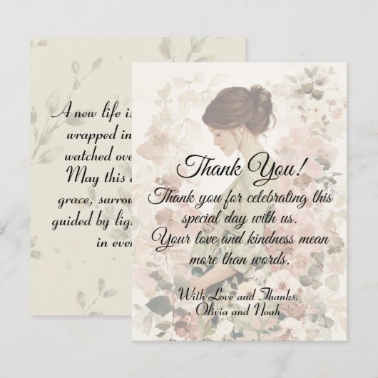 Baby Shower Dankeskarte (Vorne/Hinten)