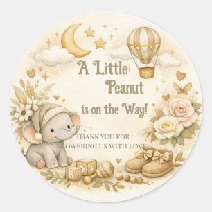 Baby-Shower-Dankeskarten   Little Peanut Design Runder Aufkleber