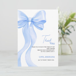 Baby-Shower-Dankeskarten mit entzückender Schleife Dankeskarte