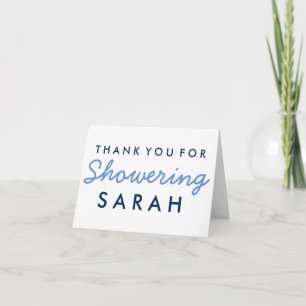 Baby Shower Danksagungskarte - Navy Blau Weiß Dankeskarte