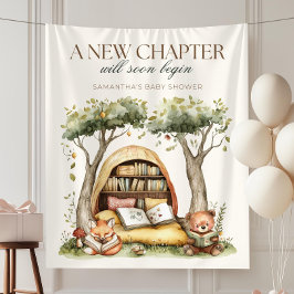 Baby Shower Dekorationen "Ein Neues Kapitel", Rust Wandteppich