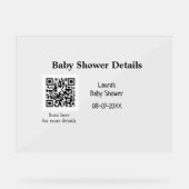 BABY SHOWER DETAILS QR SCAN CODE MINIMAL MODERN RU ACRYLSCHILD (Vorderseite)