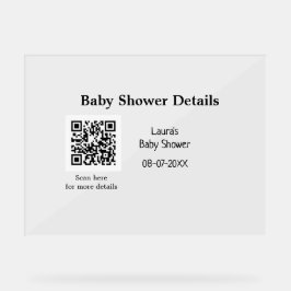 BABY SHOWER DETAILS QR SCAN CODE MINIMAL MODERN RU ACRYLSCHILD
