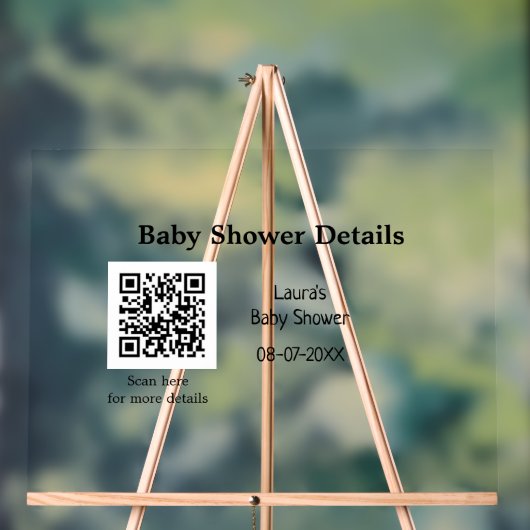 BABY SHOWER DETAILS QR SCAN CODE MINIMAL MODERN RU ACRYLSCHILD (Neutral)